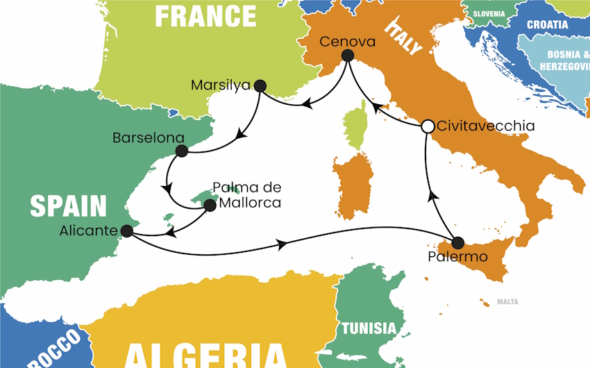 Costa Toscana ile Balear Adaları ve Batı Akdeniz Turu Pegasus ile / 8 Gece Konaklamalı / İstanbul Çıkışlı / 19 Kasım - 2